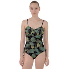 Autumn Fallen Leaves Dried Leaves Sweetheart Tankini Set by Pakrebo