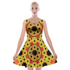 Fractal Art Design Pattern Velvet Skater Dress by Pakrebo