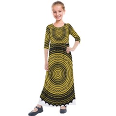 Design Circular Shape Round Kids  Quarter Sleeve Maxi Dress by Pakrebo