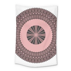 Design Circular Aztec Symbol Small Tapestry by Pakrebo