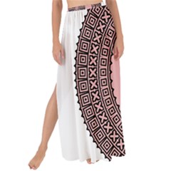 Design Circular Aztec Symbol Maxi Chiffon Tie-up Sarong by Pakrebo