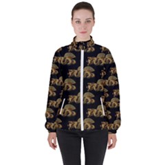 Dragon Motif Print Pattern High Neck Windbreaker (women) by dflcprintsclothing