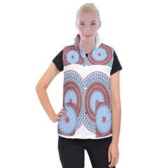 Pattern Design Circular Shape Women s Button Up Vest by Pakrebo