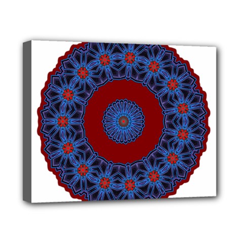 Mandala Pattern Round Ethnic Canvas 10  x 8  (Stretched)