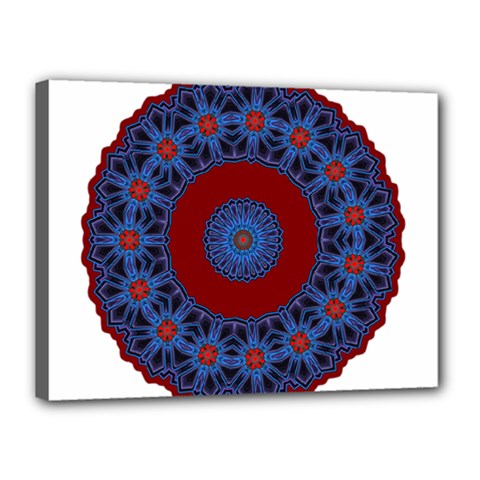 Mandala Pattern Round Ethnic Canvas 16  x 12  (Stretched)