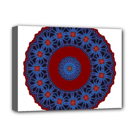 Mandala Pattern Round Ethnic Deluxe Canvas 16  x 12  (Stretched) 