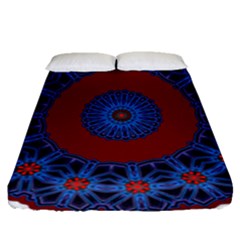 Mandala Pattern Round Ethnic Fitted Sheet (Queen Size)