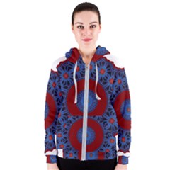 Mandala Pattern Round Ethnic Women s Zipper Hoodie