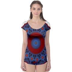 Mandala Pattern Round Ethnic Boyleg Leotard 