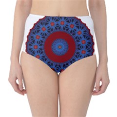 Mandala Pattern Round Ethnic Classic High-Waist Bikini Bottoms