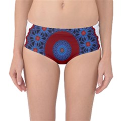 Mandala Pattern Round Ethnic Mid-Waist Bikini Bottoms