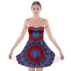 Mandala Pattern Round Ethnic Strapless Bra Top Dress