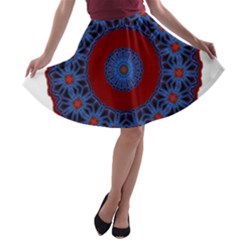 Mandala Pattern Round Ethnic A-line Skater Skirt