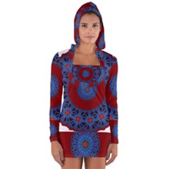 Mandala Pattern Round Ethnic Long Sleeve Hooded T-shirt