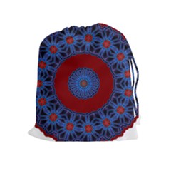 Mandala Pattern Round Ethnic Drawstring Pouch (XL)