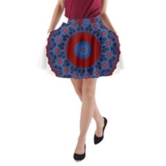 Mandala Pattern Round Ethnic A-line Pocket Skirt by Pakrebo