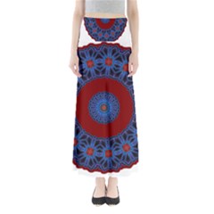 Mandala Pattern Round Ethnic Full Length Maxi Skirt by Pakrebo