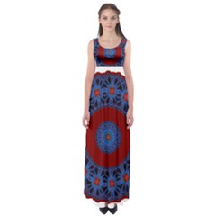 Mandala Pattern Round Ethnic Empire Waist Maxi Dress