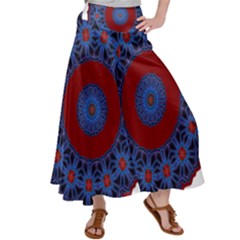 Mandala Pattern Round Ethnic Satin Palazzo Pants