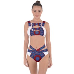 Mandala Pattern Round Ethnic Bandaged Up Bikini Set 