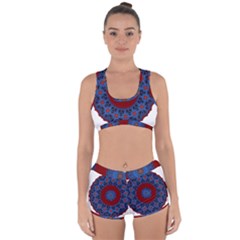 Mandala Pattern Round Ethnic Racerback Boyleg Bikini Set