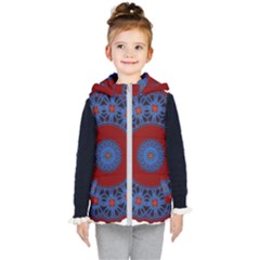 Mandala Pattern Round Ethnic Kids  Hooded Puffer Vest