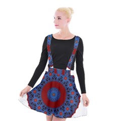 Mandala Pattern Round Ethnic Suspender Skater Skirt