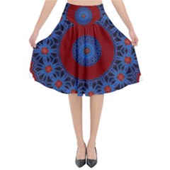 Mandala Pattern Round Ethnic Flared Midi Skirt