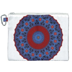 Mandala Pattern Round Ethnic Canvas Cosmetic Bag (XXL)