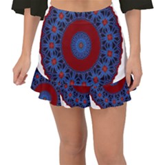 Mandala Pattern Round Ethnic Fishtail Mini Chiffon Skirt