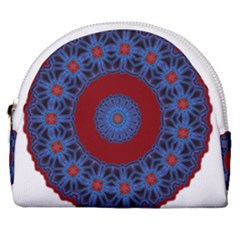 Mandala Pattern Round Ethnic Horseshoe Style Canvas Pouch