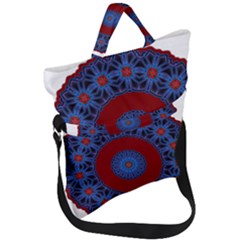 Mandala Pattern Round Ethnic Fold Over Handle Tote Bag