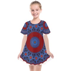 Mandala Pattern Round Ethnic Kids  Smock Dress by Pakrebo