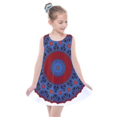 Mandala Pattern Round Ethnic Kids  Summer Dress