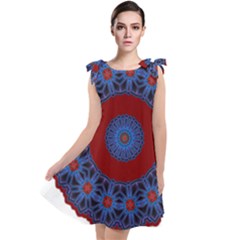 Mandala Pattern Round Ethnic Tie Up Tunic Dress