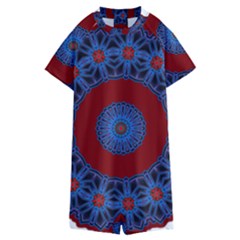 Mandala Pattern Round Ethnic Kids  Boyleg Half Suit Swimwear