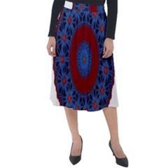 Mandala Pattern Round Ethnic Classic Velour Midi Skirt 