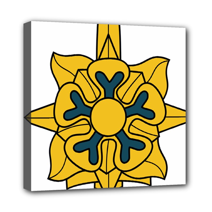 U.S. Army Military Intelligence Corps Branch Insignia Mini Canvas 8  x 8  (Stretched)