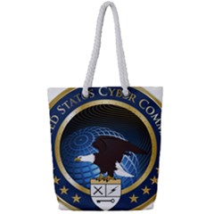 Seal Of United States Cyber Command Full Print Rope Handle Tote (small) by abbeyz71