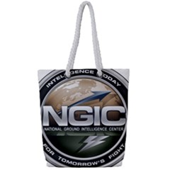 Seal Of National Ground Intelligence Center Full Print Rope Handle Tote (small) by abbeyz71