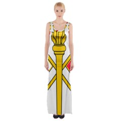 U S  Army Signal Corps Branch Insignia Maxi Thigh Split Dress by abbeyz71