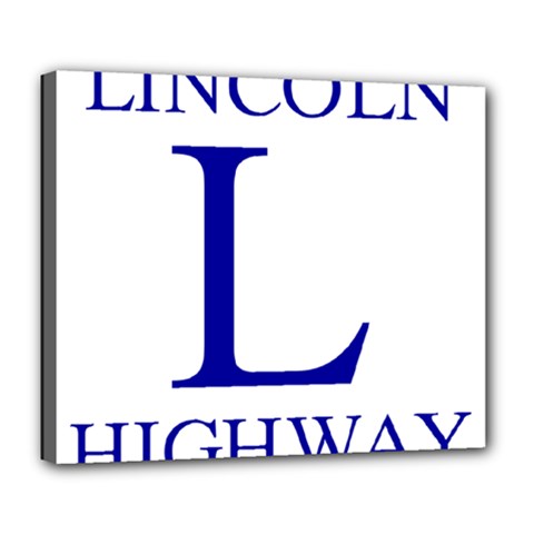 Lincoln Highway Marker Deluxe Canvas 24  X 20  (stretched) by abbeyz71