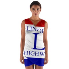 Lincoln Highway Marker Wrap Front Bodycon Dress by abbeyz71