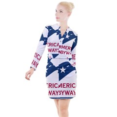 National Scenic Byway Marker Button Long Sleeve Dress by abbeyz71