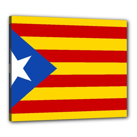 Blue Estelada Catalan Independence Flag Canvas 24  X 20  (stretched) by abbeyz71