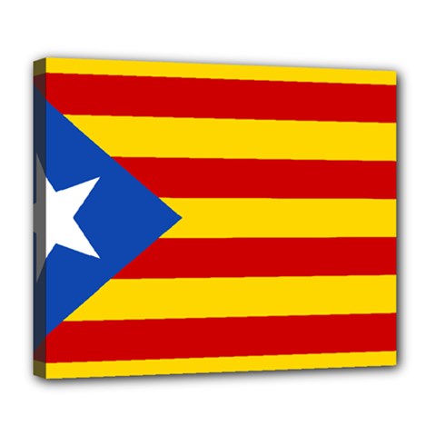 Blue Estelada Catalan Independence Flag Deluxe Canvas 24  X 20  (stretched) by abbeyz71