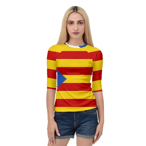 Blue Estelada Catalan Independence Flag Quarter Sleeve Raglan Tee by abbeyz71