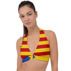 Blue Estelada Catalan Independence Flag Halter Plunge Bikini Top by abbeyz71