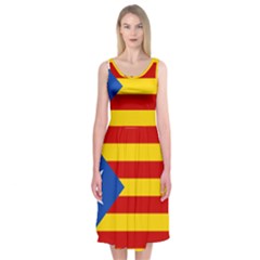 Blue Estelada Catalan Independence Flag Midi Sleeveless Dress by abbeyz71