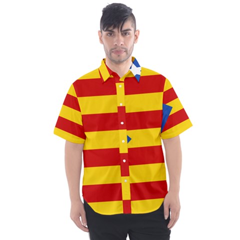 Blue Estelada Catalan Independence Flag Men s Short Sleeve Shirt by abbeyz71